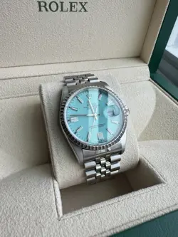 ROLEX DATEJUST 36 16220 | TIFFANY BLUE DIAL + ORIGINAL ROMAN BLUE DIAL