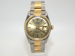 ROLEX DATEJUST 1601 STAINLESS STEEL & 14K GOLD CHAMPAGNE DIAL 36MM MEN'S WATCH