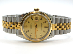 ROLEX DATEJUST 36MM 1600 MENS STAINLESS STEEL BEZEL WATCH W CHAMPAGNE DIAL!