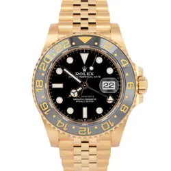MINT 2023 PAPERS ROLEX GMT-MASTER II BLACK 18K GOLD JUBILEE 40MM 126718 GRNR BOX