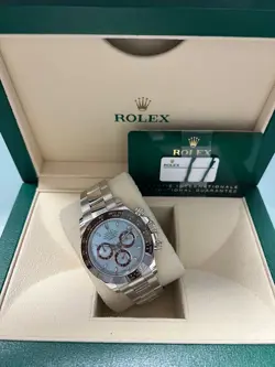 ROLEX DAYTONA GLACIER ICE BLUE DIAL 40MM 950 PLATINUM WATCH 116506 BOX + PAPERS