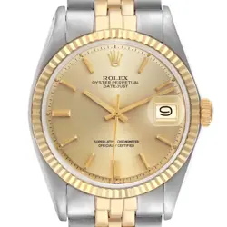 ROLEX DATEJUST STEEL YELLOW GOLD VINTAGE MENS WATCH 1601