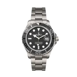 ROLEX YACHT-MASTER WATCH 42MM BLACK INDEX HOUR MARKERS DIAL TITANIUM
