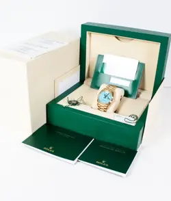 Rolex Day Date 128238 | 2020 | Unworn | Partially Stickered | Turquoise Diamond