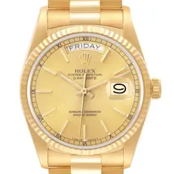 ROLEX PRESIDENT DAY-DATE YELLOW GOLD MENS WATCH 18038 BOX PAPERS