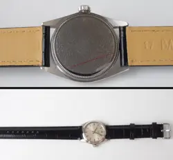 ROLEX 6430 OYSTER PRECISION SPEED KING 1968 SS LEATHER STRAP WRIST WATCH MEN'S