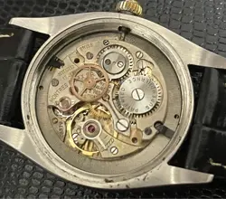 ROLEX PRECISION GOLD BEZEL 6494 OYSTER DATE 33MM HAND-WOUND MEN'S WRIST WATCH