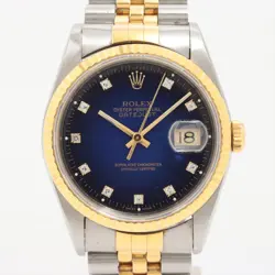 ROLEX DATEJUST 16233G SS×YG AT BLUE-GRADATIION-FACE 3 EXTRA LINKS