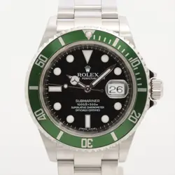 ROLEX GREEN SUBMARINER 16610LV SS AT BLACK DIAL 1 EXTRA LINK
