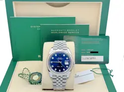 ROLEX DATEJUST 41 126334 BLUE DIAMOND DIAL STAINLESS BOX PAPER 2021