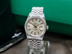 1991 ROLEX DATEJUST 36  REF 16234 SILVER STICK SUNBURST DIAL
