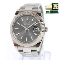2018 ROLEX DATEJUST 126334 41MM RHODIUM FLUTED OYSTER BOX PAPERS