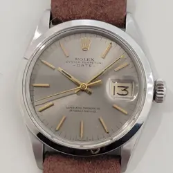 MENS ROLEX OYSTER PERPETUAL DATE 1500 AUTOMATIC 1970S W ROLEX POUCH RA190B