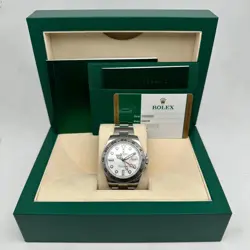ROLEX EXPORER II GMT 216570 STEEL WHITE DIAL AUTOMATIC MENS WATCH