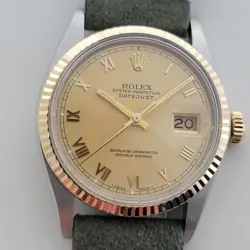 Mens Rolex Oyster Ref 16013 Datejust 36mm 18k SS Automatic 1980s Swiss RA525