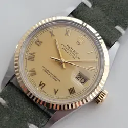 Mens Rolex Oyster Ref 16013 Datejust 36mm 18k SS Automatic 1980s Swiss RA525