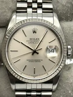ROLEX DATEJUST 36MM SILVER DIAL JUBILEE BRACELET 16234 - 1991 - SERVICED