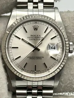 ROLEX DATEJUST 36MM SILVER DIAL STAINLESS STEEL JUBILEE - 16234 - 2005