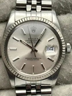 ROLEX DATEJUST 36MM SILVER INDEX DIAL JUBILEE BRACELET 16014 - 1986