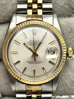 ROLEX DATEJUST 36MM SILVER INDEX DIAL JUBILEE BRACELET 1601 - 1968