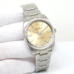 ROLEX 114200 OYSTER PERPETUAL WITH WHITE GRAPE DIAL