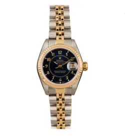 ROLEX DATEJUST TWO TONE 26MM BLUE ARABIC NUMERAL DIAL JUBILEE BRACELET 69173