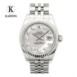 [GIFT QUALITY] ROLEX ROLEX LADIES' WATCH DATEJUST 10P DIAMOND SHELL DIAL 18K