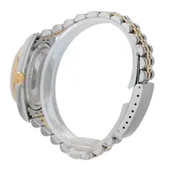 ROLEX DATEJUST TWOTONE WATCH CHAMPAGNE GENUINE DIAMOND ROMAN DIAL 16233 36mm