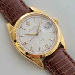 MENS ROLEX OYSTERDATE PRECISION 6494 34MM GOLD CAPPED 1950S MANUAL WIND NA121