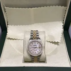 ROLEX MEN’S DATEJUST 36 MM WHITE MOTHER OF PEARL DIAMOND DIAL & BEZEL 18K/SS