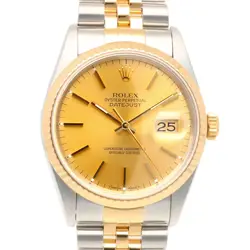 ROLEX DATEJUST WATCHES 16233 STAINLESS STEEL K18 YELLOW GOLD S NUMBER USED