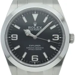 ROLEX EXPLORER 1 LATE MODEL 214270 (RUNTIME) STAINLESS STEEL MENSWATCH BLACK...