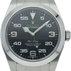 ROLEX AIR KING WATCH 116900 STAINLESS STEEL MENSWATCH BLACK USED