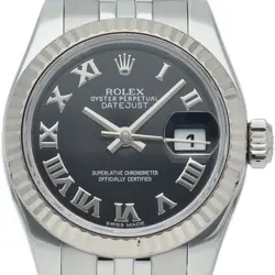 ROLEX DATEJUST 26 LADIES WATCH 179174 K18WG/STAINLESS STEEL WOMENWATCH BLACK...