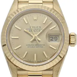 ROLEX DATEJUST LADIES WATCH 69178(E) 18K YELLOW GOLD WOMENWATCH CHAMPAGNE CO...