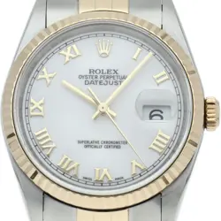 ROLEX DATEJUST MEN'S WATCH 16233(U) K18YG/STAINLESS STEEL MENSWATCH WHITE USED
