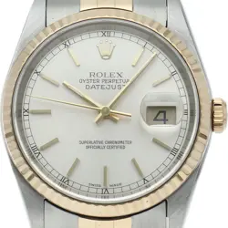ROLEX DATEJUST MEN'S WATCH 16233(F) K18YG/STAINLESS STEEL MENSWATCH SILVER USED