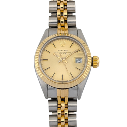 ROLEX 6917 OYSTER PERPETUAL TWO TONE LADY DATE GOLD DIAL 26MM 1972