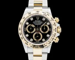 ROLEX DAYTONA 116503 18K YELLOW GOLD / SS DIAMONDS BLACK DIAL