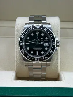 ROLEX GMT MASTER II, GREEN ARROW, 40MM, 116710LN, 2008 BOX AND APPRAISAL