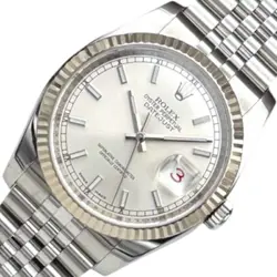 ROLEX DATEJUST 36MM SILVER K18 WHITE GOLD SS MEN’S WATCH