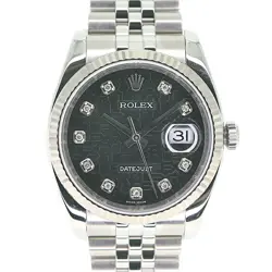 ROLEX DATEJUST 116234G BLACK DIAL DIAMOND SS/GOLD MEN'S WATCH