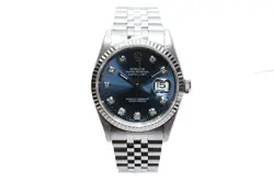 ROLEX DATEJUST 16234 WG SS DIAMOND BLUE DIAL MEN'S USED