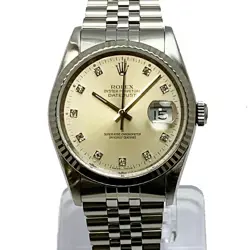 ROLEX DATEJUST 36MM MEN'S STEEL & WHITE GOLD DIAMOND NO. E JAPAN-SERVICED