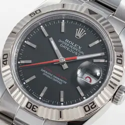 ROLEX DATEJUST TURN-O-GRAPH 36MM WG/SS BLACK DIAL USED WATERPROOF