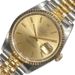 ROLEX DATEJUST 36MM SS K18 GOLD SILVER MEN’S WATCH, AUTO, DATE