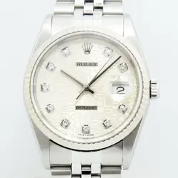 ROLEX DATEJUST 36MM SS WHITE GOLD DIAMOND MEN’S AUTOMATIC USED