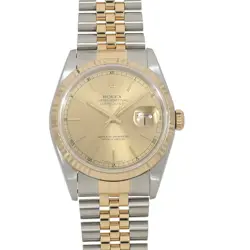 ROLEX DATEJUST 16233 CHAMPAGNE MEN'S WATCH, 48MM, LOAN INTEREST-FREE