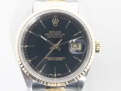 ROLEX DATEJUST 16233 BLACK DIAL AUTOMATIC MEN'S WATCH USED
