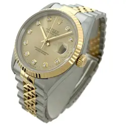 ROLEX DATEJUST 16233G MEN’S 36MM GOLD STAINLESS STEEL WATCH